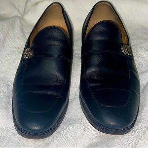 EUC Men’s GUCCI Black Men's Loafer Interlocking G Logo Leather. Size-8